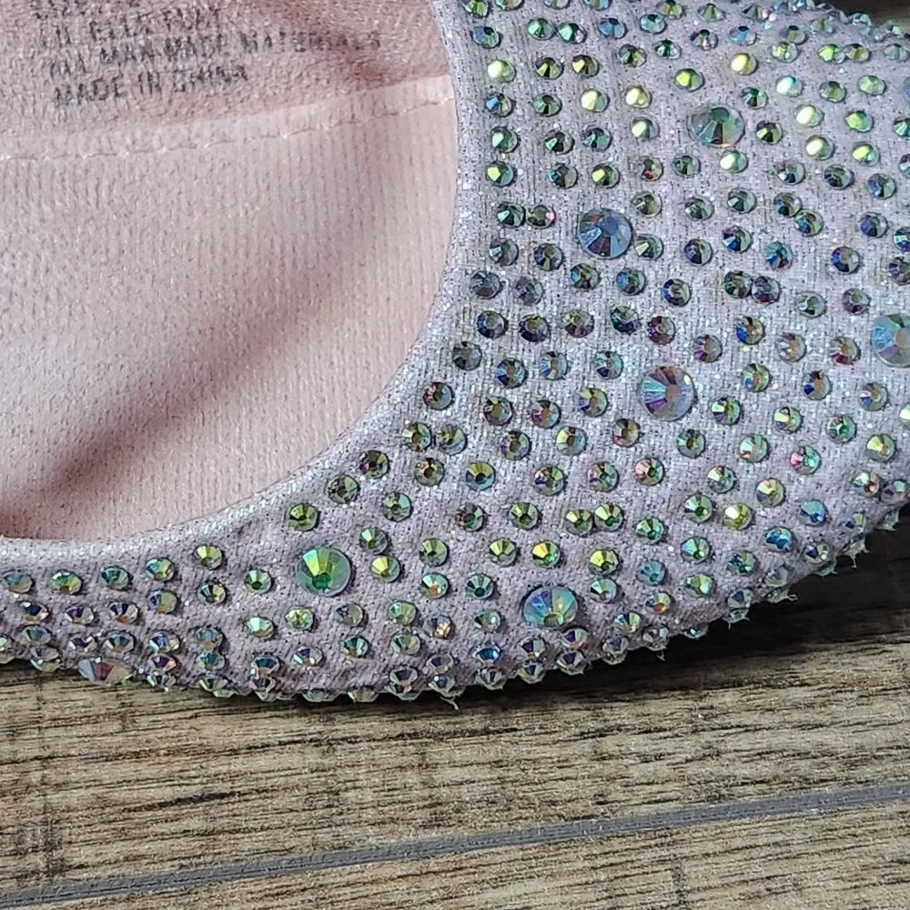 Kelly & Katie Lil Elle Flat -- Girls' Size 12 -- Rhinestones -- Blush Sparkle